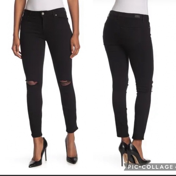 PAIGE Denim - NWOT Paige Verdugo ankle destructed black jeans